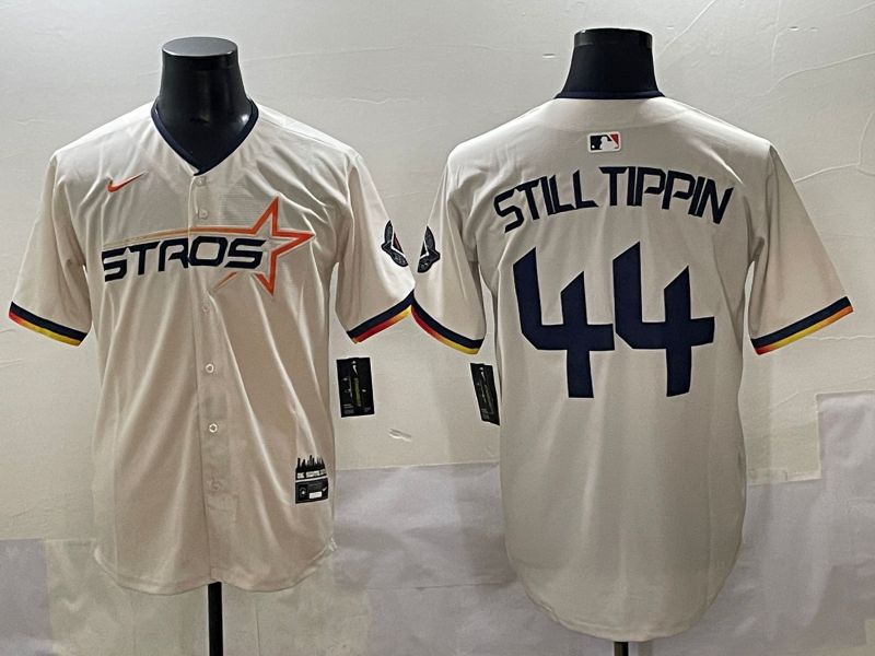 Men 2025 Houston Astros #44 Still Tippin Cream Three generations Joint Name Nike MLB Jersey style 9->san diego padres->MLB Jersey